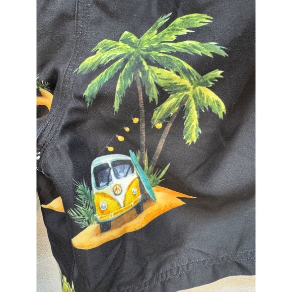 Spicy Tuna Mens Swim Trunks Swimwear Size S Black Tropical Beach Summer Casual - Picture 4 of 13